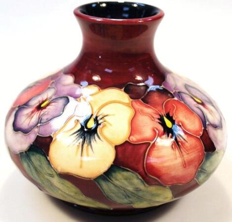 A Moorcroft Pansy vase