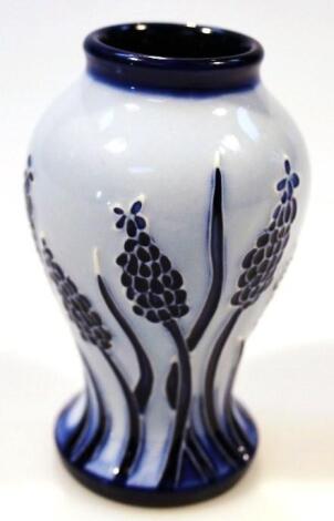 A Moorcroft Muscari blue on blue pattern vase