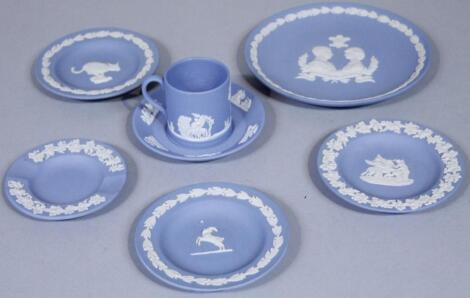 Various Wedgwood blue Jasper ware