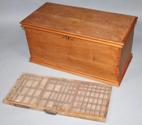 A stripped and lightly polished pine blanket box