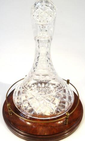 A Mappin & Webb lead crystal ship's style decanter