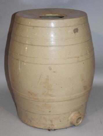 A late 19thC stoneware barrel