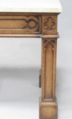 A Gothic oak hall table in the style of Pugin - 2