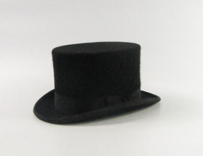 An Olney black wool top hat