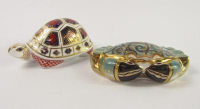 A Royal Crown Derby Imari paperweight modelled as the Cromer Crab