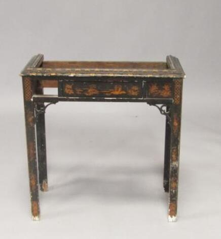 An early 19thC japanned lacquer stand