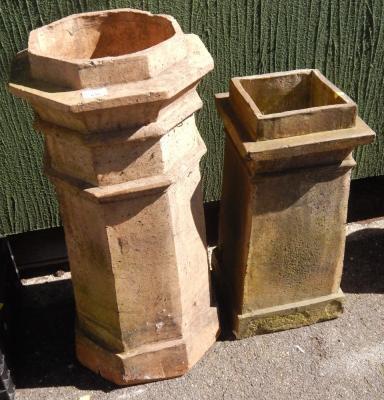 A Victorian octagonal stoneware chimney pot