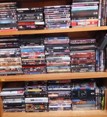 A large quantity of DVDs
