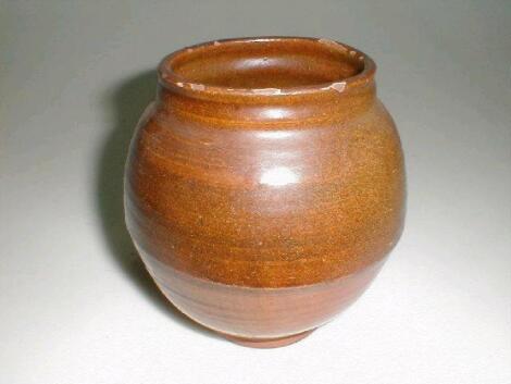 A St Ives Pottery spherical terracotta vase