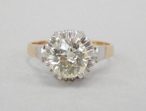 A solitaire diamond ring