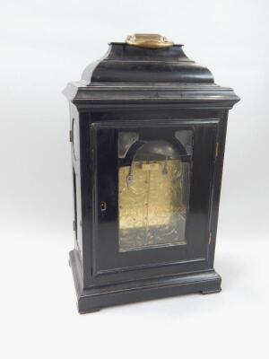 A George II ebonised bracket clock by Arlander Dobson - 5