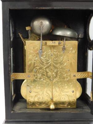 A George II ebonised bracket clock by Arlander Dobson - 6