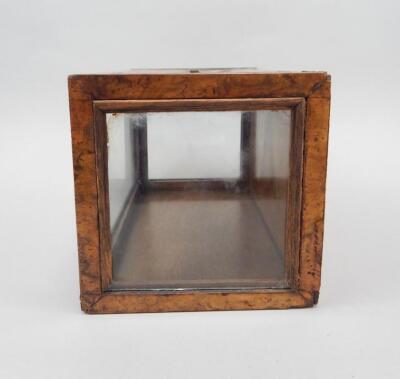 A 19thC burr walnut letter box - 3