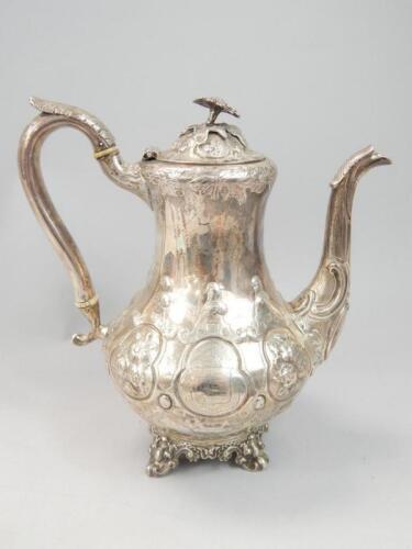 An early Victorian silver teapot