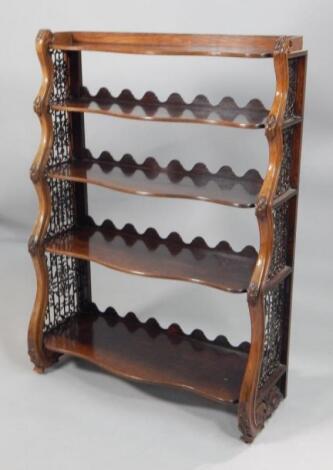 An early Victorian waterfall type bookcase