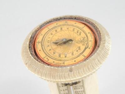 A 19thC King Porters magnetic ivory sundial - 2