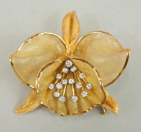 A diamond set brooch c.1960's