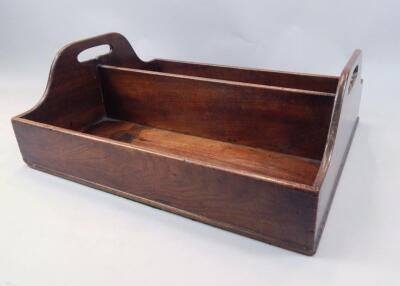 A 19thC mahogany book tray