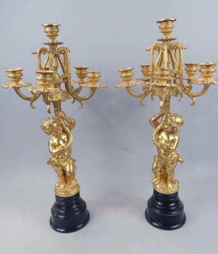 A pair of rococo style table sconces