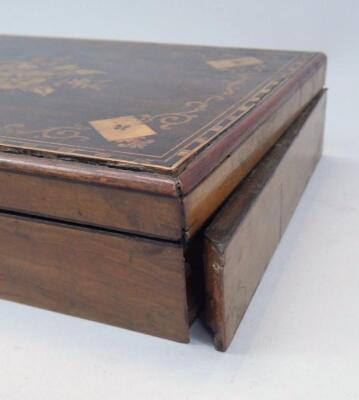 A 19thC marquetry and inlaid games box - 4