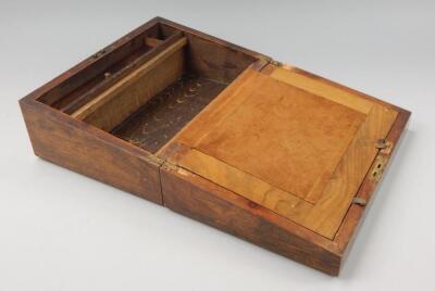 A 19thC walnut and marquetry Tunbridge style writing slope - 2