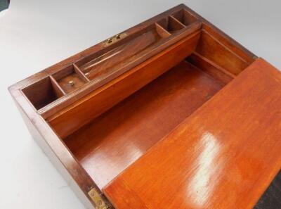 A mid 19thC walnut and metal bound writing slope - 3