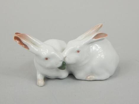 A Royal Copenhagen figure of rabbits