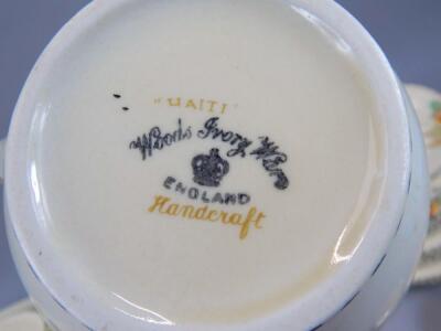 A Woods ivory ware handcraft pattern part dinner service - 4