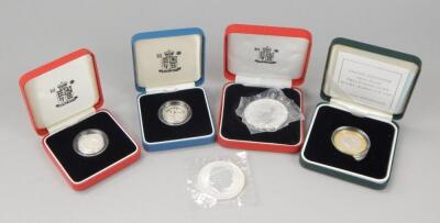 Various Royal Mint Peidfort silver proof cased coins