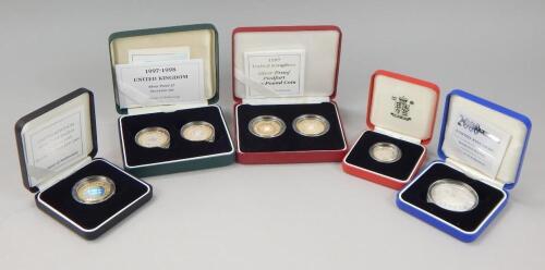 Various cased proof coins