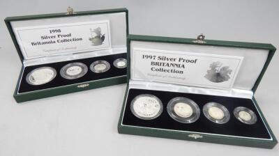 A Royal Mint 1997 silver proof Britannia Collection coin set