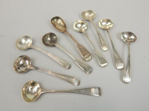 A quantity of 19thC silver salt spoons