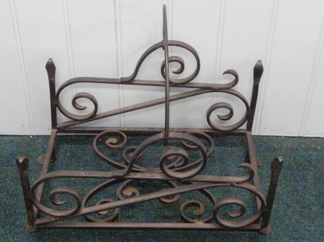 A blacksmith made wrought iron magazine rack