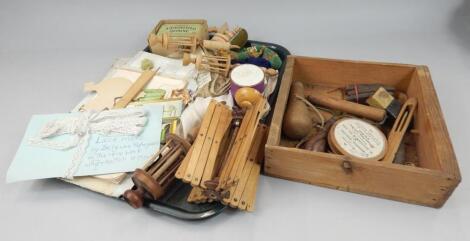 A quantity of sewing implements