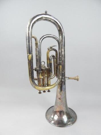 A Besson and Co silver plated Class A French horn