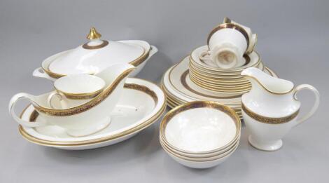 A Royal Doulton Harlow pattern part dinner and tea set