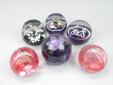 Six Caithness paperweights