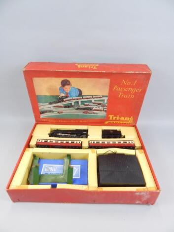 A Triang number 1 passenger 00 gauge electric scale model train set