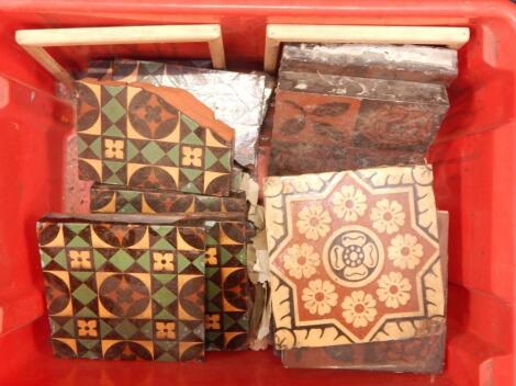 Various Victorian floor tiles