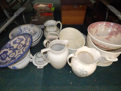 A large quantity of washstand china