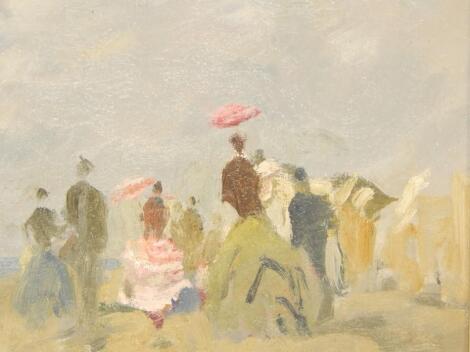 After Boudin. Figures beside a beach