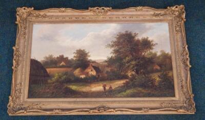 W. Yates (19thC/20thC). Figure in country landscape - 2