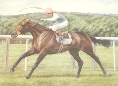 S.J. Wingate (20thC). Dancing Brave - Pat Eddery Up