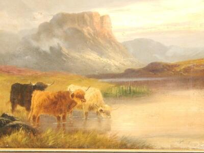 H. Colman 19thC/20thC. Cattle at waters edge - 2