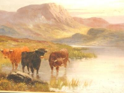 H. Colman 19thC/20thC. Cattle at waters edge - 3