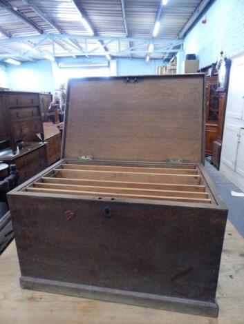 A Victorian oak blanket box