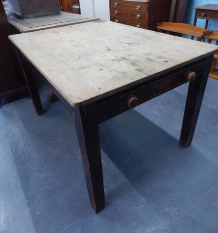 A Victorian pine scrub top table