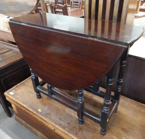 An 18thC and later mahogany gate-leg table