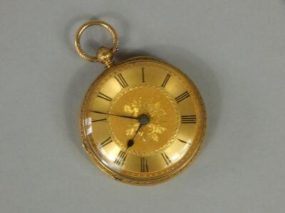 A late 19th/early 20thC 18carat gold fob watch