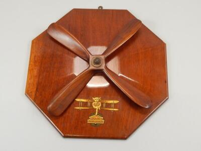 An early 20thC aviation related wall plaque